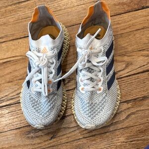 Adidas Sneakers - White, Orange, and Blue